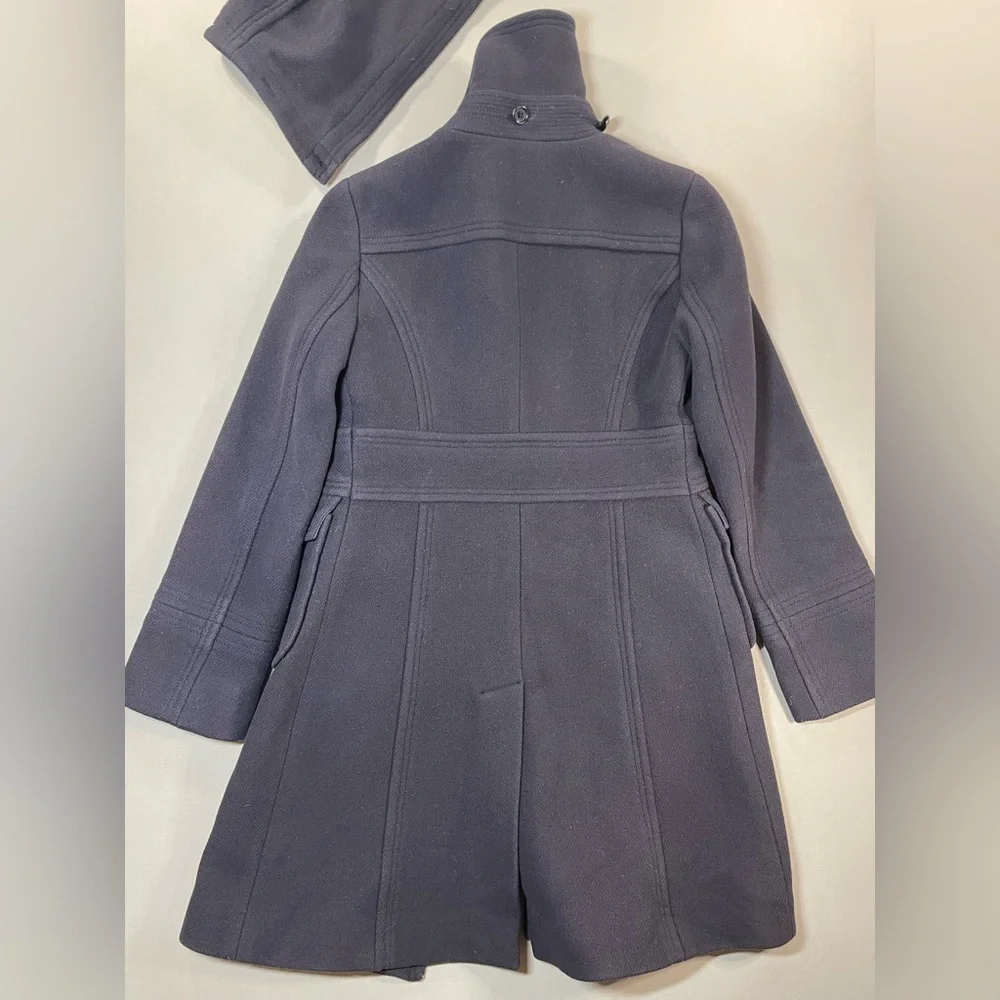 J Crew Duffle Coat, Removable Hood, Wood Toggles, Wool-Blend, Navy - Womens 4 - Picture 16 of 16